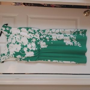 Green and White Floral Dress Size 6